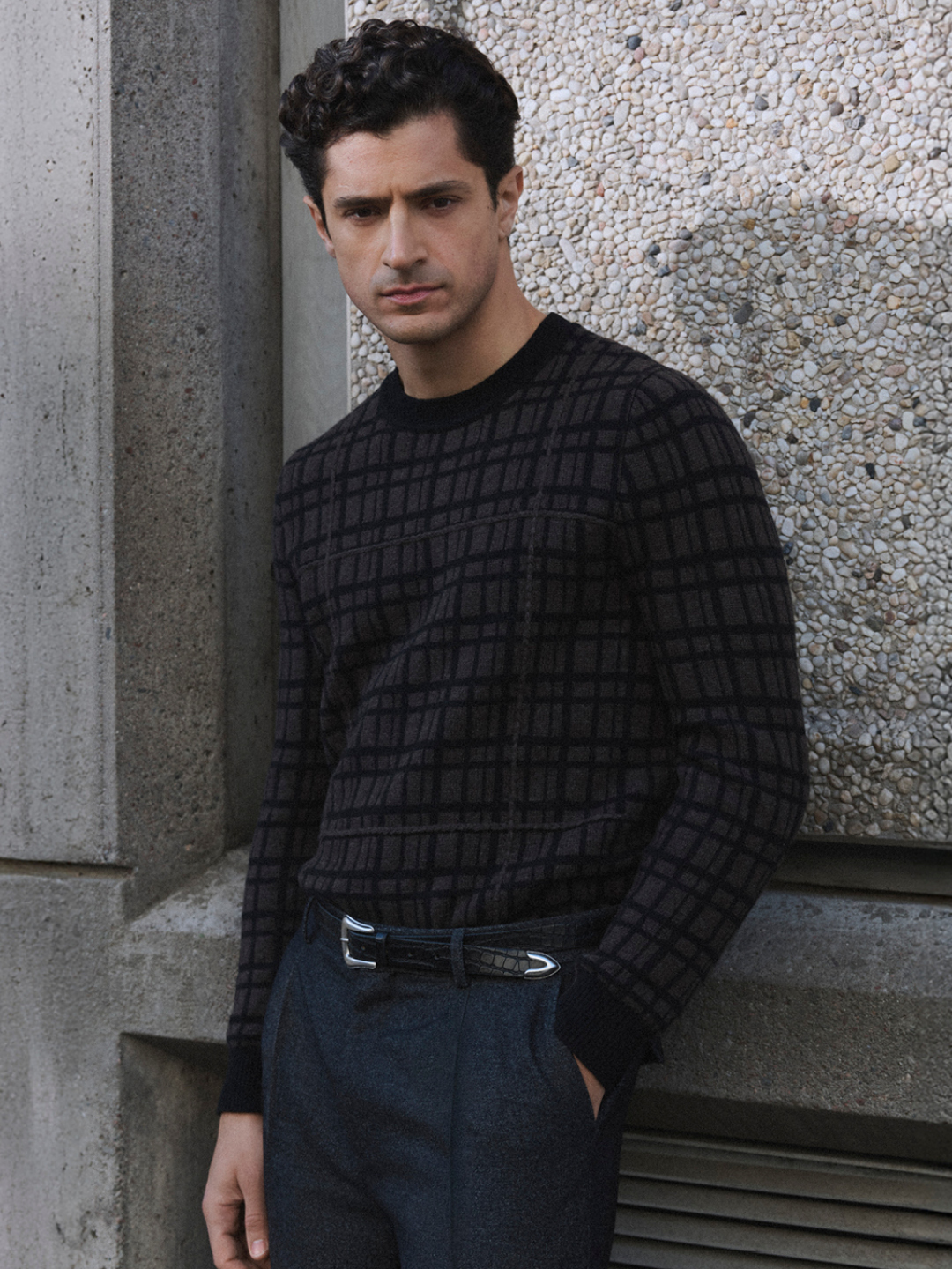 trousers and knitwear